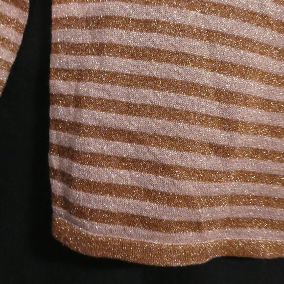 JESSICA | small | Chic Sparkling Beige and Gold Striped Top - Picture 14 of 16